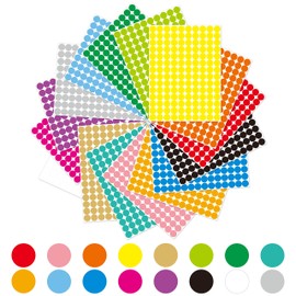 4480 PCS 3/4" Round Polka Circle Dot Sticker Labels Mega Bundle in Assorted 16 Colors