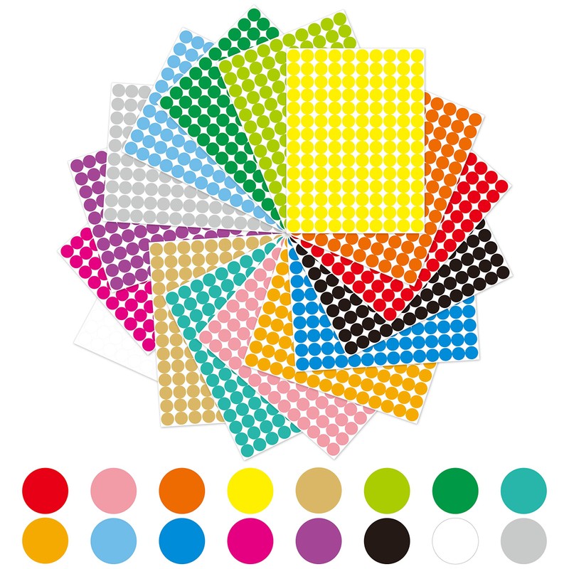 4480 PCS 3/4" Round Polka Circle Dot Sticker Labels Mega