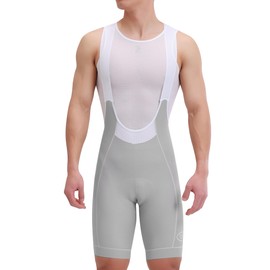 INBIKE Cycling Bib Shorts Men's Short Padded Summer with Pocket Breathable Reflective Cycling Shorts with Straps for Road Bike MTB Cycling, gray, L