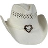 Vamuss Women's Cowboy Hat with Heart, White, One Size
