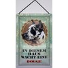 Blechschild With cord 30 x 20 cm dog sign: In this house guides a great dane - Blechemma