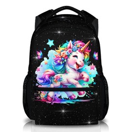 Girls Backpack, Unicorn Backpacks for Girl 6-8, 17 Inches Bookbag Gift for Toddler Children Kids, School Supplies for Preschool Primary Middle