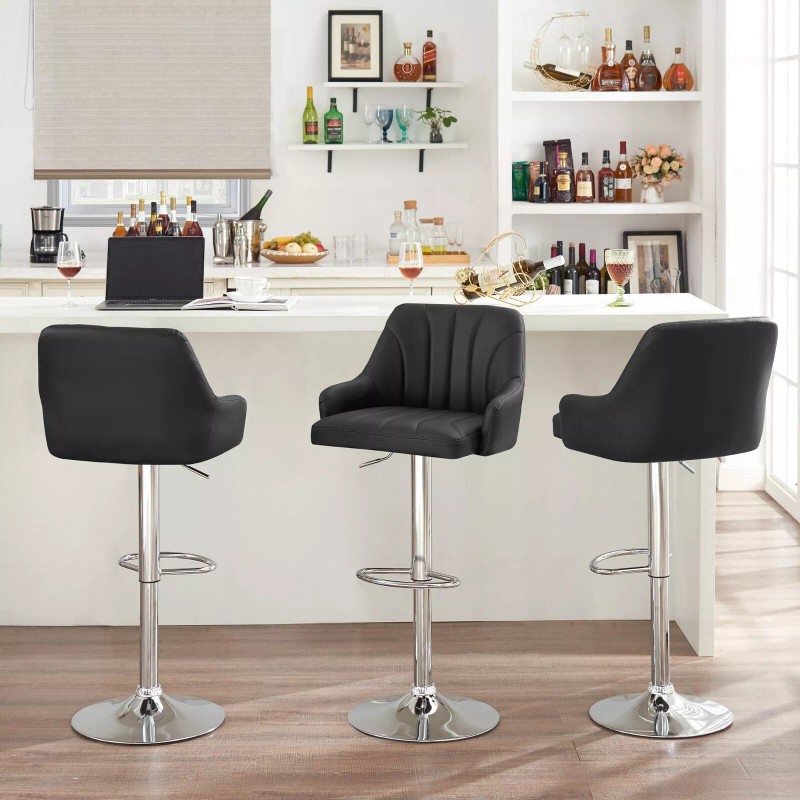 VECELO Bar Stools Set of 2 Adjustable Counter Kitchen Dining