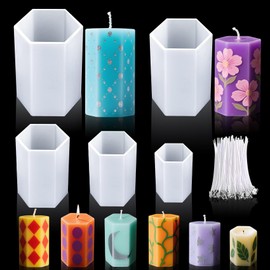 MGLIFEUL 5Pcs Pillar Candle Wax Silicone Candles Mold for Candle Making Molds Silicone Shapes Soy Wax Moldes De Silicona para Hacer Velas Artesanales De Silicona
