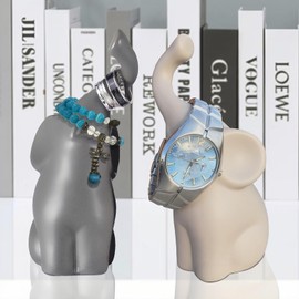 ZFQGEGE Elephant Statue Couple Ornament Elefante Ring Holder Table Top Shelf Bookends Love Aesthetic Sculptures Decoraciones para Sala Animal Figurines Home Decor Creative Elephant Gifts for Women