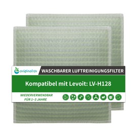 Original Life Washable Replacement Filter for Levoit LV-H128 Air Purifier, Compatible with Levoit Air Purifier LV-H128, 2 Pieces in 1 Set