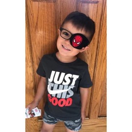 Kids and Adults Orthoptic Eye Patch For Amblyopia Lazy Eye Occlusion Therapy Treatment Design #17 Spid Man on Red (Right Side (eye to be covered))