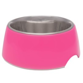 Loving Pets - Retro Bowl Dog Food Water Bowl No Tip Stainless Steel Elevated Pet Bowl No Skid Spill Proof (Extra Small, Pink)