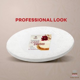 12 Inches White Round Sturdy Cake Board Drums for Displaying Cakes, 1/2 Inch Thick, (6-Pack)