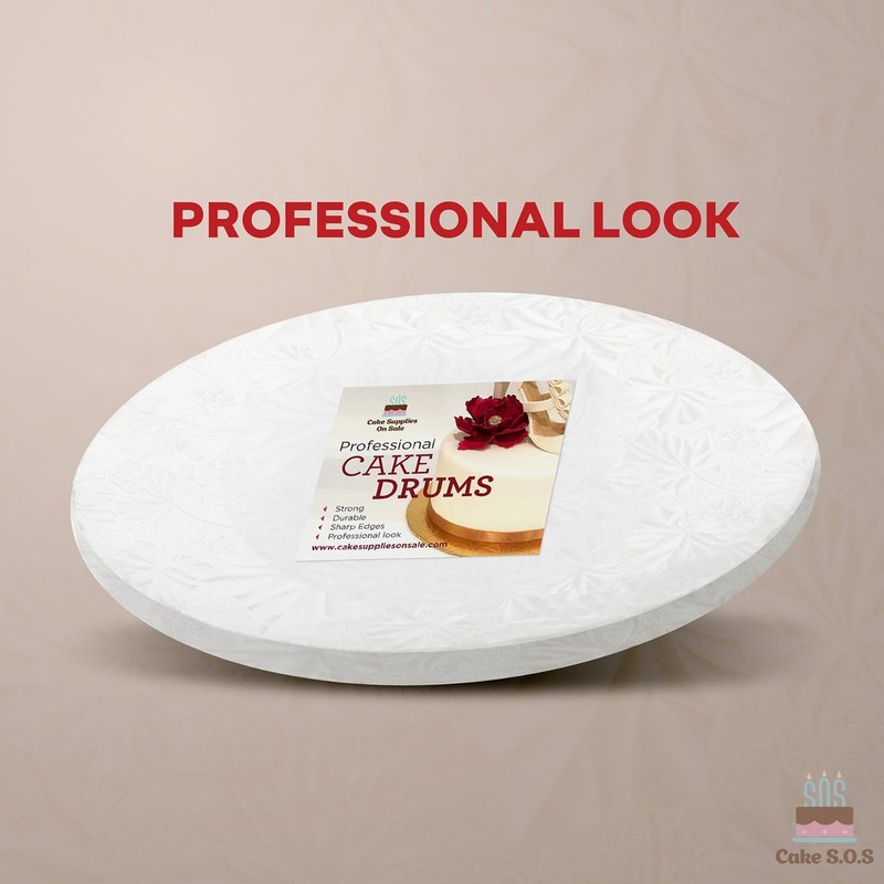 12 Inches White Round Sturdy Cake Board Drums for Displaying