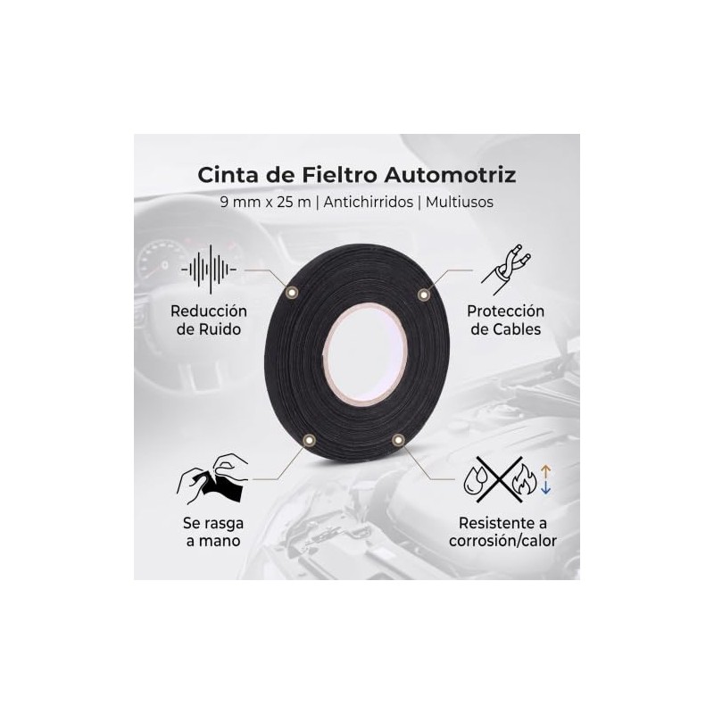 Cinta de Fieltro Autoadhesiva Antichirridos y Antitraqueteo, Cinta de Telar