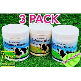 3 Packs BALSAM WHITE Ointment 3.52 oz ea BALSAMO BLANCO La Vaquita Free Shipping