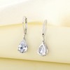 YL Dangle Drop Earrings Sterling Silver Solitaire Leverback Earring 7x10