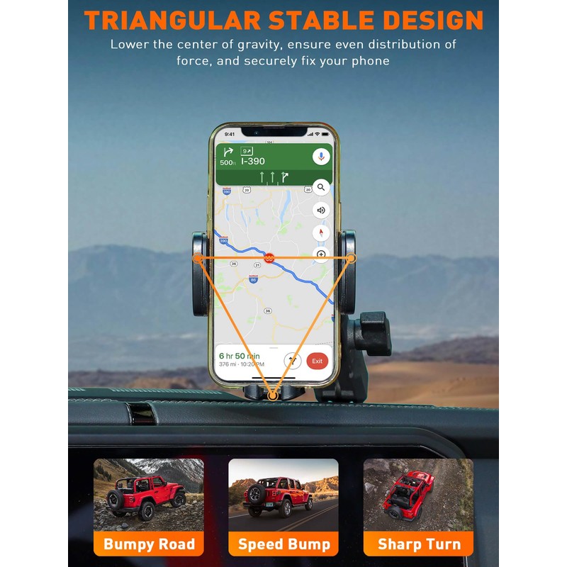 Savadicar - Soporte para teléfono celular compatible con Jeep Wrangler
