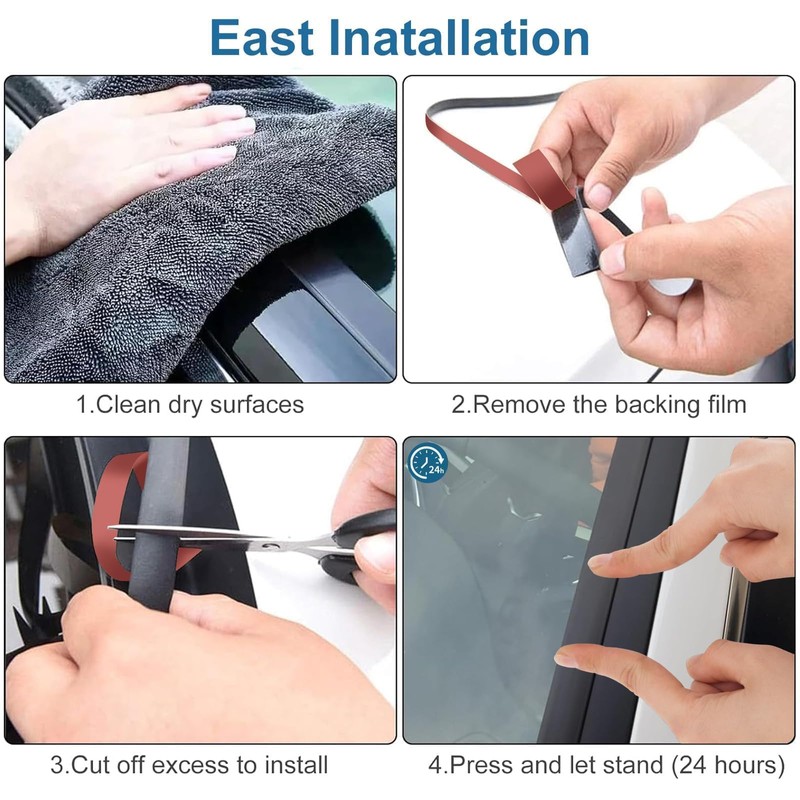 EEEKit 5M/16FT Auto Seal Weather Stripping: Rubber Sealing Strip Trim