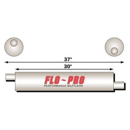 Flo Pro HEAVY DUTY  MUFFLER, ALUMINIZED, HIGH FLOW, REVERSIBLE, WELDED SEAMS & JOINTS