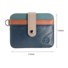 WIOEERS Small Wallet, Top Cowhide Credit Card Holder, Luxury Leather Pocket Wallet, Unisex Wallet., blue, Fashion