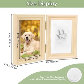 Nasjac Paw Print Set Dog Cat - Keepsake Set for Handprint and Footprint Baby, DIY Paw Print Set Dog with Letters and Numbers, Memory Photo Frame as a Gift for Dog Owners