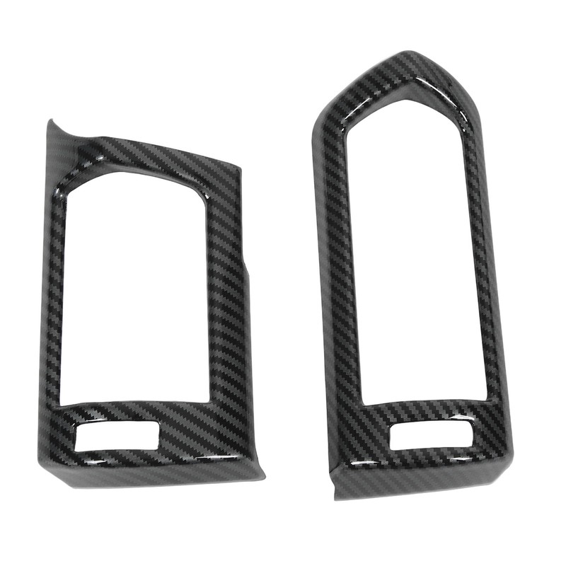 2pcs Air Conditioner Vent Outlet Trim Cover Carbon Fiber Interior