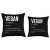 Vegan Noun Protein Definition Plant Based Nutrition Throw Pillow