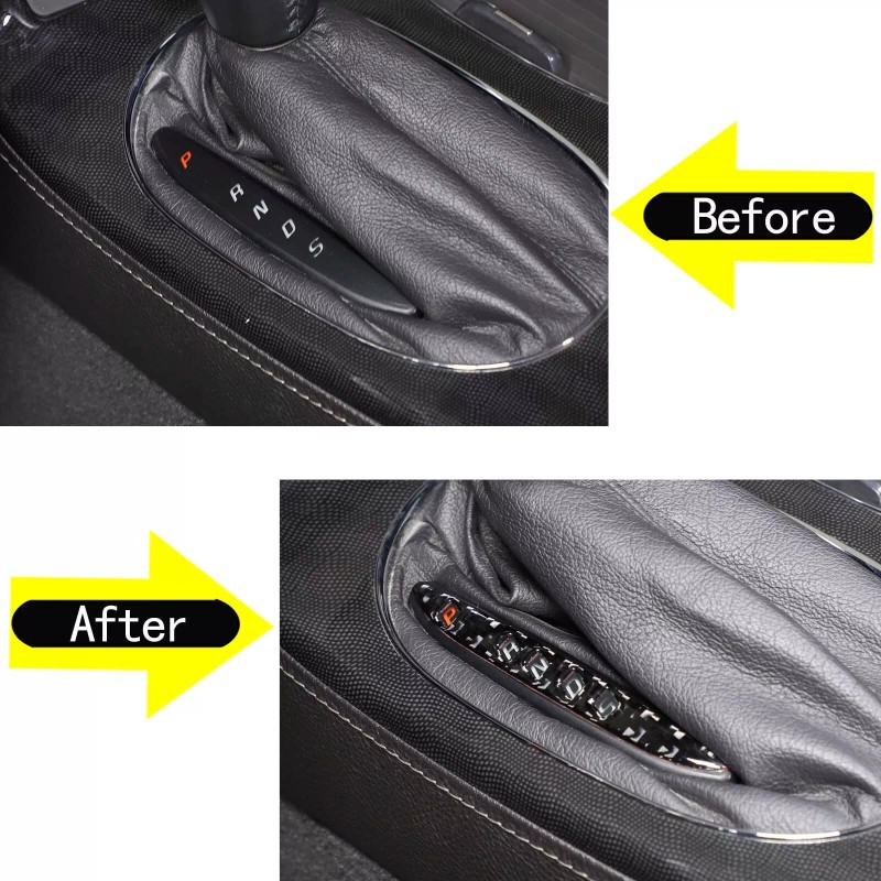 autopart2021 Carbon Fiber Gear Shift Panel Sticker Trim For Corvette