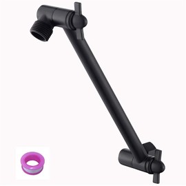 12 Inch Shower Head Extension Arm Matte Black.Solid Brass Adjustable Shower Arm Extension. Lower Or Raise Any Rain Or Handheld Showerhead To Your Height & Angle – Universal Connection