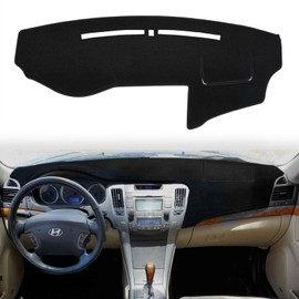 BLIBLIUNIT Dashboard Cover Dash Cover Mat Pad Custom Fit for Hyundai Sonata 2009 2010 with Cutout for Sensor (09-10 Black)
