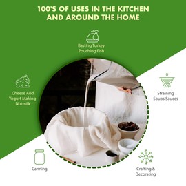 Regency Wraps 100% Cotton Cheesecloth for Basting Turkey, Canning, Straining, Cheesemaking, Natural Ultra-Fine, 9 sq ft, Pack of 5