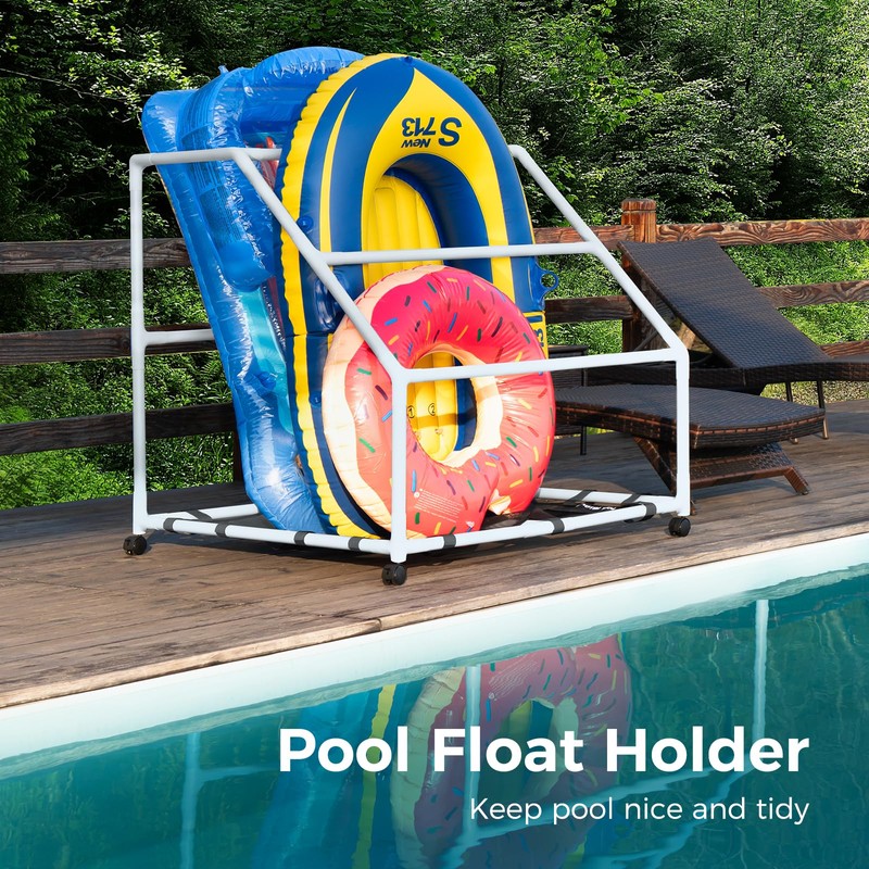 POOL FELLOWS Pool Float Holder, Poolside Float Storage, Rust-Proof Float