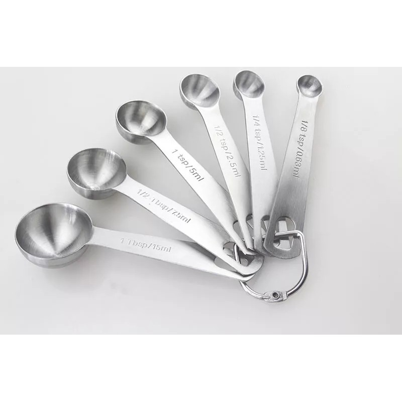 TechTongda Brand New 6 pcs Stainless Steel Measuring Spoons Set