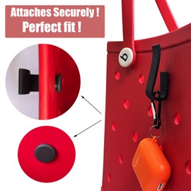 TEYOUYI Hooks Accessories for Bogg Bags, Insert Charm Cutie Cup Holder Connector Key Holder Mask Holder,2PCS Black