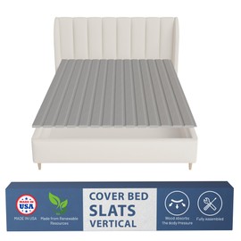 Greaton, 0.75-Inch Vertical Wooden Bunkie Board/Bed Slats, Queen, Grey