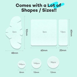 LitBear Large Pimple Patches for Face (6 Sizes 401 Patches), Big Hydrocolloid Acne Patches, XL Hydrocolloid Bandages for Body, Cheek, Forehead, Chin, Full Face, Back, Nose, Acne patch & Pimple patch