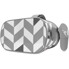 Decal Style Skin Wrap Compatible with Oculus Go Headset - Chevrons Gray and Charcoal (Oculus NOT Included)