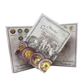 Numart Album para Monedas DE 5 Pesos Independencia Y Revolucion FERROCARRIL Mexico NUMISMATICA