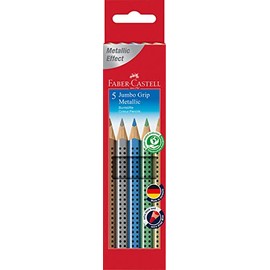 Faber-Castell 110993 5 Jumbo Grip Metallic Colour Pencil