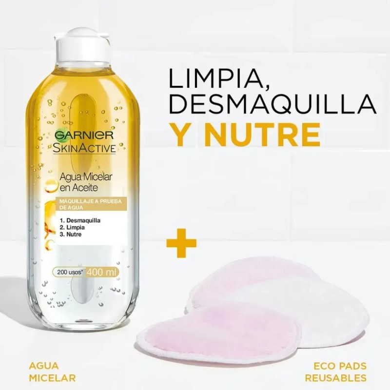 Pack X2 Agua Micelar En Aceite 400mL Garnier Skin Active