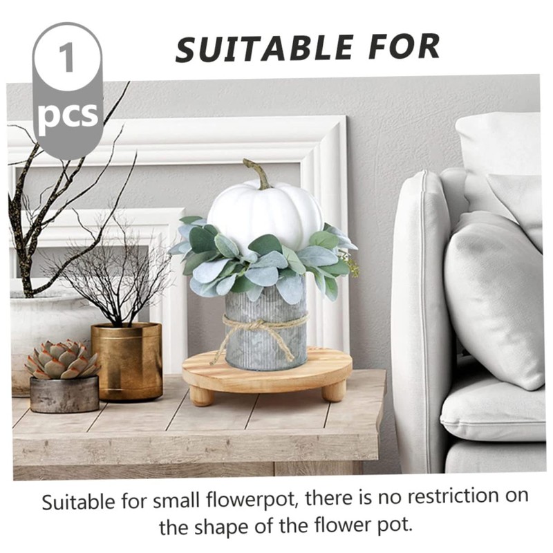 WOONEKY Desktop Storage Base Flowerpot Holders Wood Pedestal Flower Pot