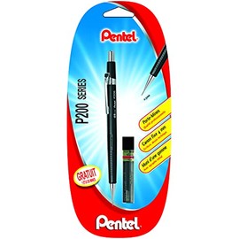 Pentel P205 Mechanical Pencil 0.5 mm Fixed Barrel 4 mm Black