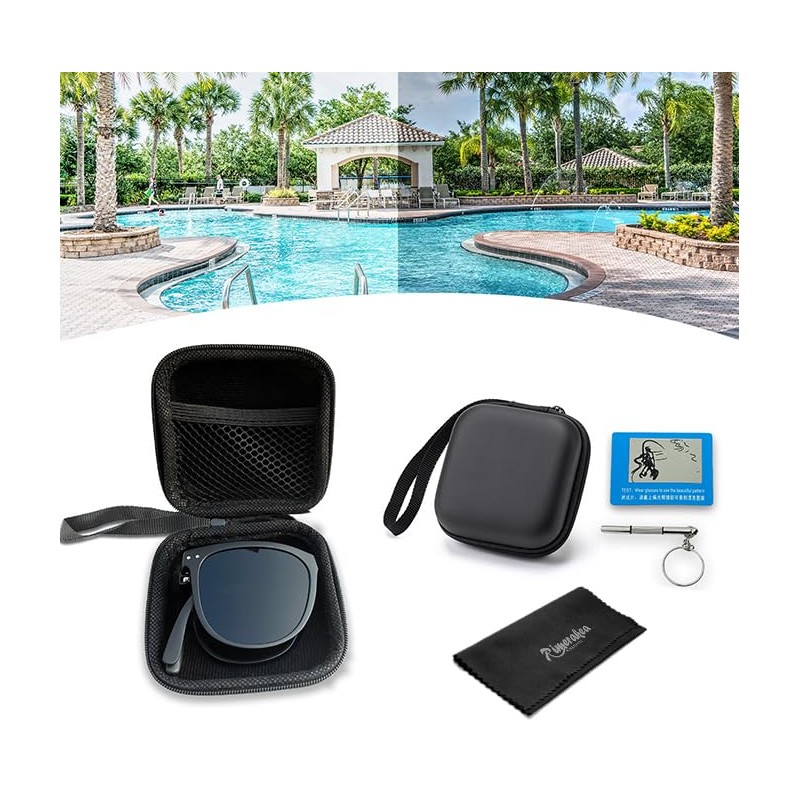 Rimerakea Men's TR90 Folding Sunglasses, A: Matte black