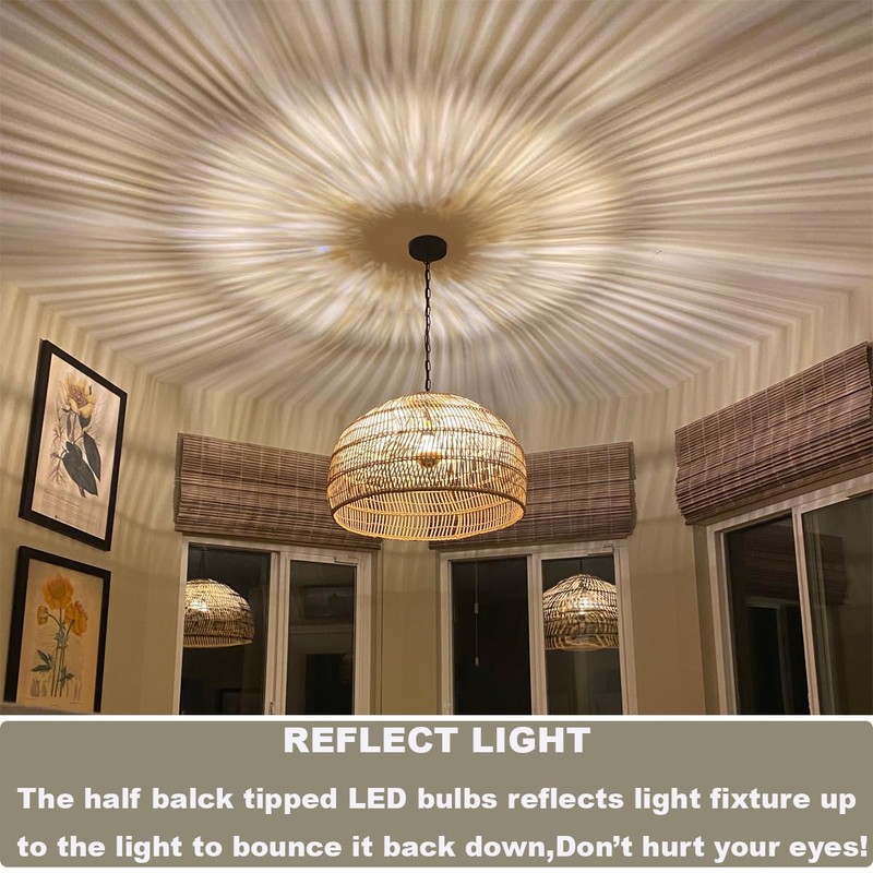 KarlunKoy Half Chrome Light Bulbs,Dimmable 6W (Eqv.60W) LED Edison Bulbs,Soft