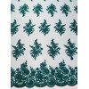 Mia Fabrics Flower Lace Sequins Fabric - Hunter Green Embroidered