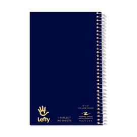 Roaring Spring Lefty Spiral Journal, College Ruled Small Left Handed Notebook, 8" x 5", 80 Sheets, Assorted Color Covers