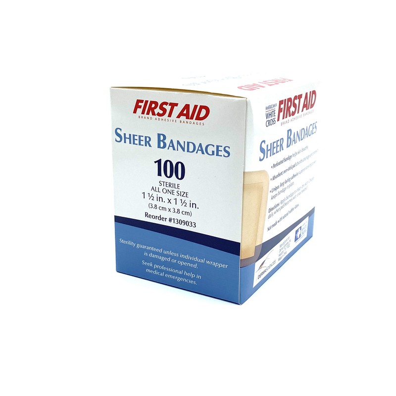 American White Cross First Aid Sheer Plastic Adhesive Spot Bandage