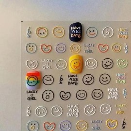 Generous Boss Smile Nail Art Self Nail Stickers Nail Decor Stickers Decorating Smiling Face Smile Nail Pedicure / 퍼주는사장님 스마일 네일 아트 셀프네일 스티커 손톱 데코 스티커 꾸미기 웃는 얼굴 스마일 네일 패디큐