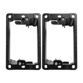 BestMounts - 2 Pack Low Voltage Mounting Brackets 1 Gang for Drywall Outlet Cable Pass Through Wall Plates - Cable Wall Plate Bracket for Old Work, Telephone Wires, Network Cable, HDMI, Speaker Wire