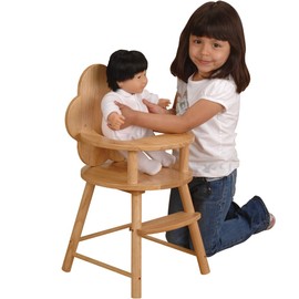 Cre8ive Minds Wooden Flower-Shaped Doll High Chair with Tray
