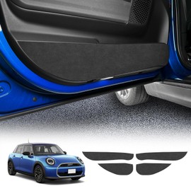 KUNGKIC for 2024 MINI Cooper S F65 Car Door Anti Kick Pad Protective Stickers Interior Decals Accessories Self-Adhesive Side Edge Protection Mats Cover (9002 Color Italian Top Suede)
