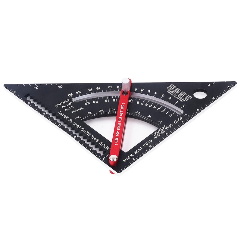 Woodworking Triangle Ruler Aluminum Alloy Accurate Laser Scale Triangle Ruler