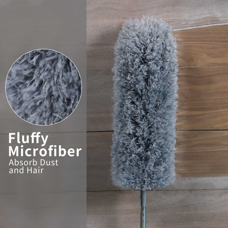 BOOMJOY Microfiber Feather Duster with 100 inches Extension Pole, Dusters